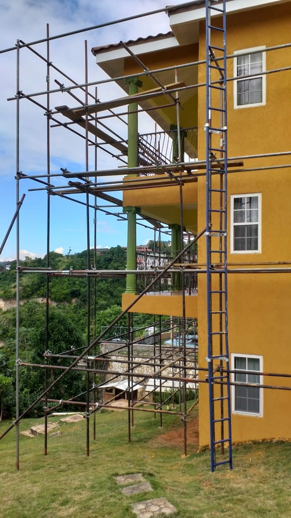 Scaffolding rental in Kingston Jamaica for exterior access work